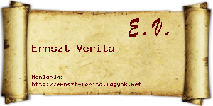 Ernszt Verita névjegykártya